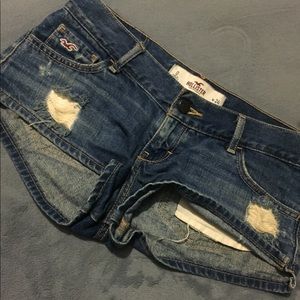 Low-Waisted Jean Shorts with Rips